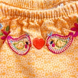 $5 💥Matching Set! Like New Top + Bloomers, Sweet Bird Embroidery, Floral